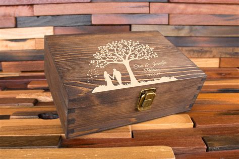 wooden keepsake box with photo